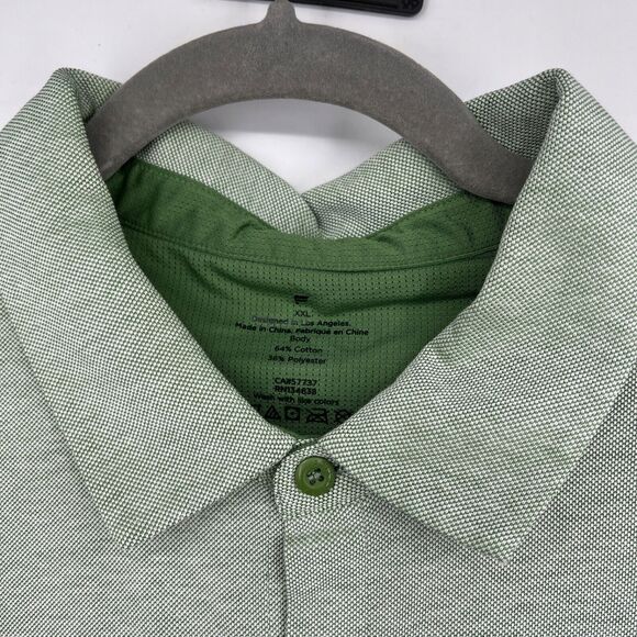 Fabletics Shirt Men XXL Green The Dash Short Sleeve Button Up Knit - Picture 4 of 6